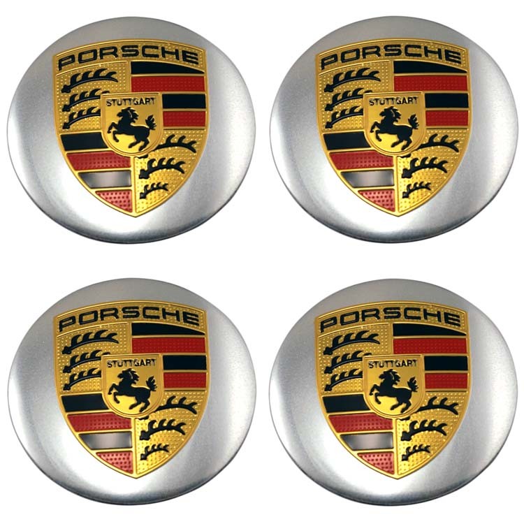 Наклейки на диски Porsche 60 мм серебристые сфера