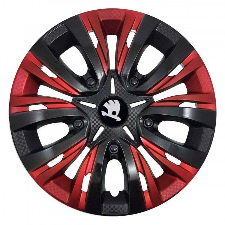 Колпак колесные Skoda Lion Carbon Red Mix 13 