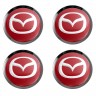 Заглушки для диска со стикером Mazda (64/60/6) красный 