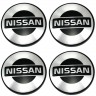 Комплект ступичных колпачков Nissan 60/56/9 черный+хром