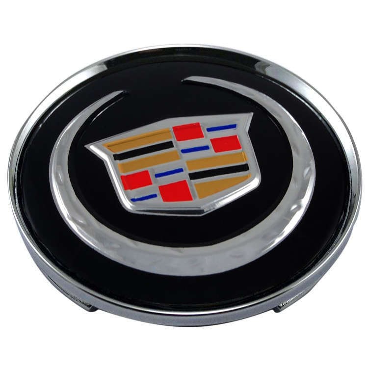 Колпачки на диски 62/56/8 хром со стикером Cadillac черный