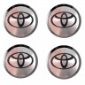 Заглушки для диска со стикером Toyota (64/60/6) хром и черный