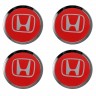 Заглушки для диска со стикером Honda (64/60/6) красный