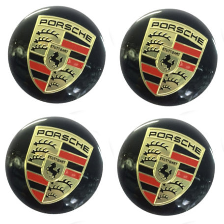 Наклейки на диски Porsche black сфера 56 мм