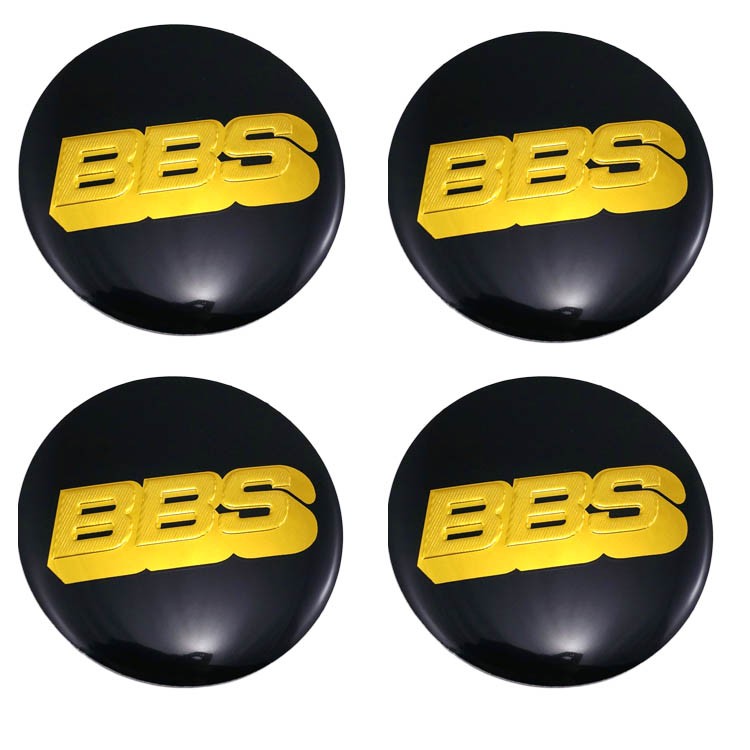 Наклейки на диск BBS 65 мм черный глянец золото