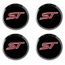 Заглушки для диска со стикером Ford ST (64/60/6) черный 