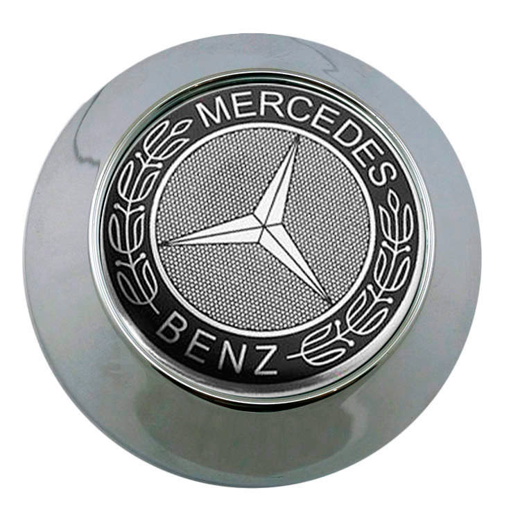 Колпачок на диски Mercedes 61/56/9 черный-хром конус 