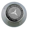 Колпачок на диски Mercedes 61/56/9 черный-хром конус 
