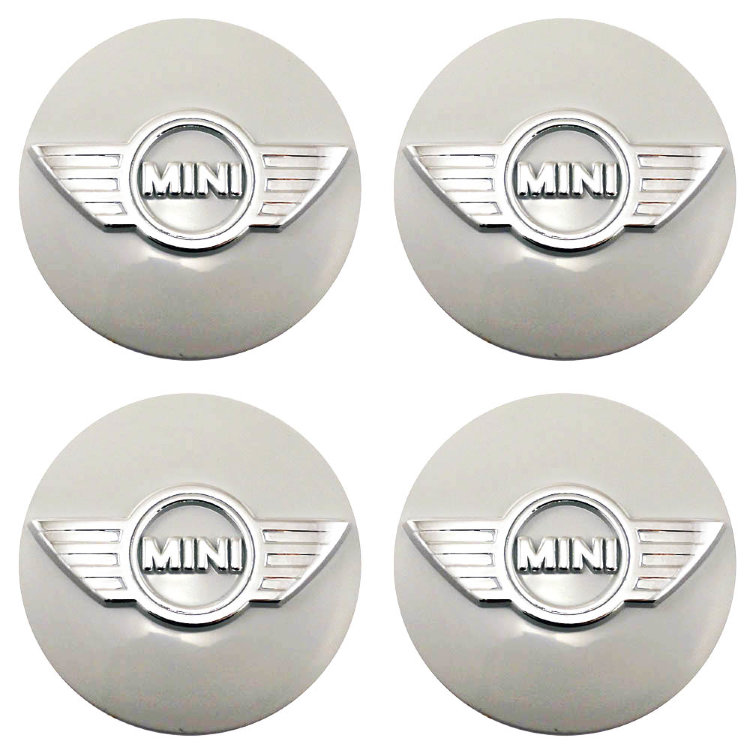 Наклейки на диски Mini объемные 60 мм молочно-серый хром