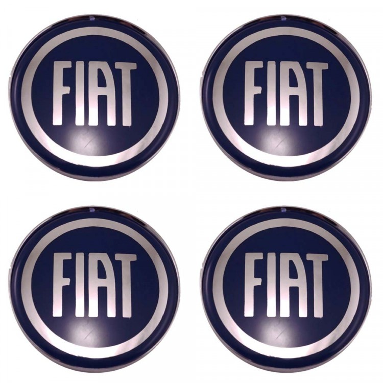 Колпачки на диски 62/56/8 со стикером Fiat синий
