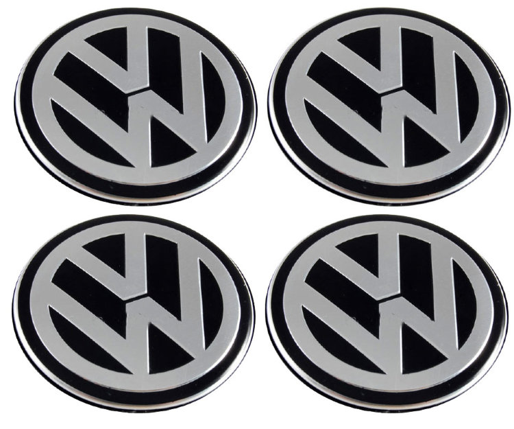Наклейки на диски Volkswagen black 74 мм с юбкой