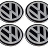 Наклейки на диски Volkswagen black 74 мм с юбкой
