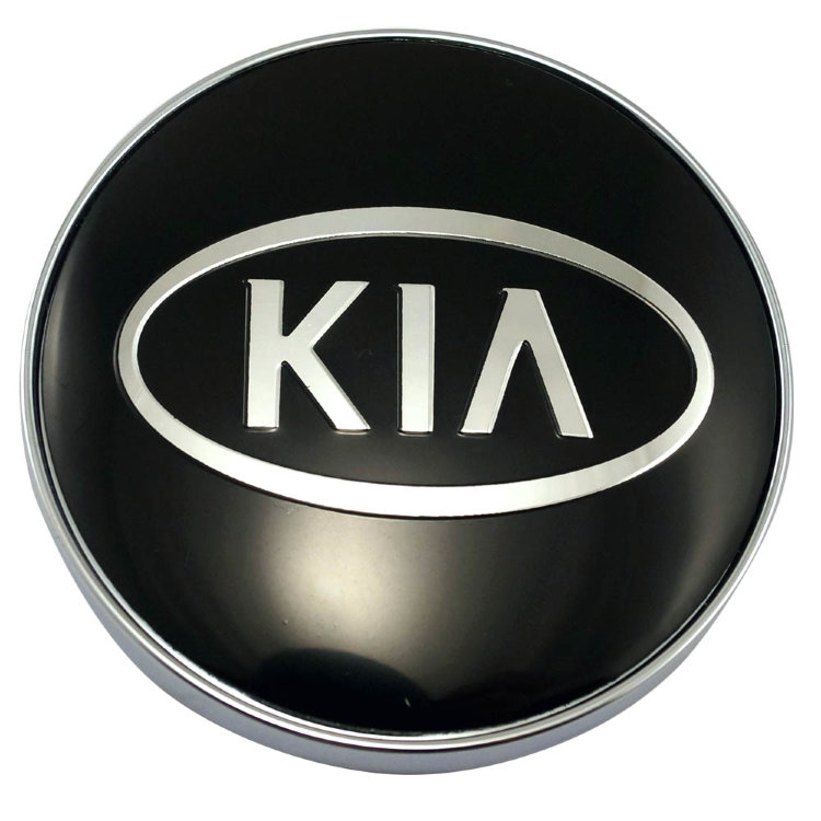 Колпачок ступицы KIA 60/56/9 black/chrome