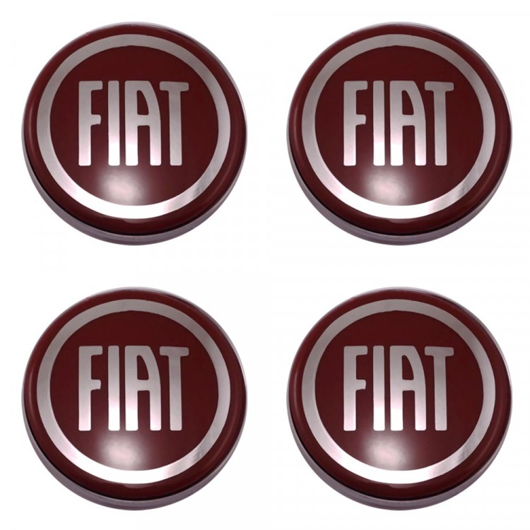 Колпачки на диски 62/56/8 со стикером Fiat красный