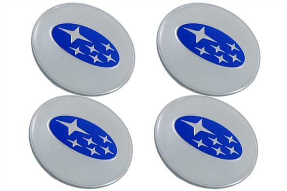 Наклейки на диски Subaru silver blue линза 65 мм 
