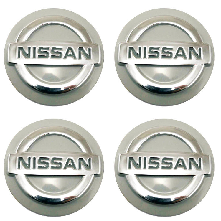 Стикеры на колпачки и колпаки Nissan объемные 55 мм молочно-серые