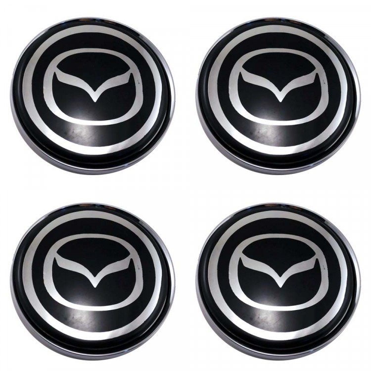 Колпачки на диски 62/56/8 со стикером Mazda черный