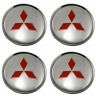 Комплект колпачков со стикером Mitsubishi 62/56/8 хром
