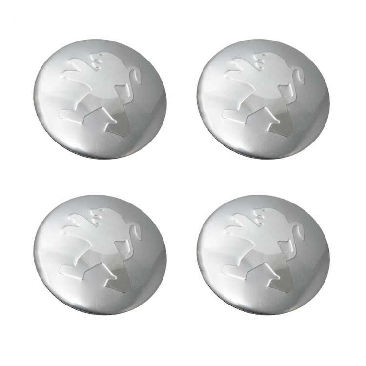 Наклейки на диски Peugeot silver линза 65 мм 