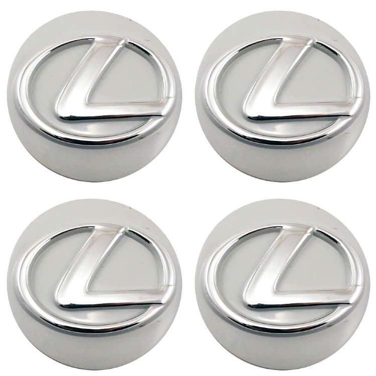 Наклейки на диски Lexus объёмные 55 мм молочно-серые