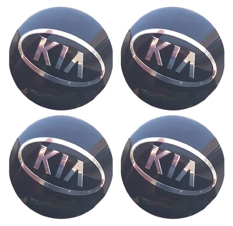 Наклейки на диски KIA сфера 56 мм черные