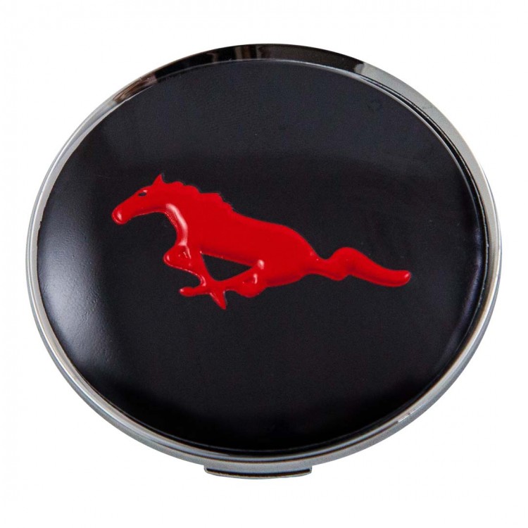 Колпачки на диски Mustang 65/60/12 черный и красный