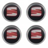 Колпачки на диски ВСМПО со стикером Seat 74/70/9 хром 
