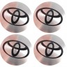 Наклейки на диски Toyota silver black 60 мм с юбкой