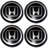 Комплект колпачков центрального отверстия 62/56/8 стикер Honda (6 черный+хром
