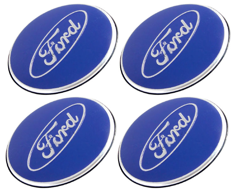 Наклейки на диски Ford blue с юбкой 60 мм 