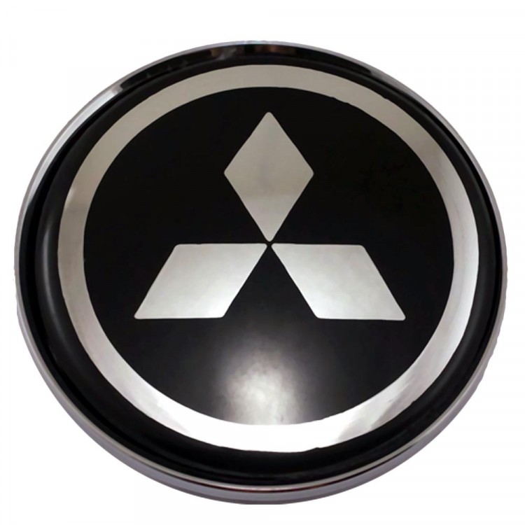 Колпачки на диски 62/56/8 со стикером Mitsubishi черный