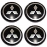 Колпачки в литые диски 4 шт
со стикером Mitsubishi 62/56/8 хром+черный