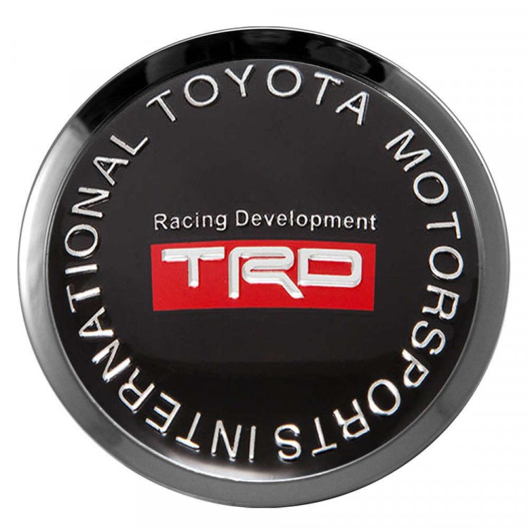 Заглушки для диска со стикером Toyota TRD (64/60/6) черный