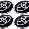 Наклейки на диски Toyota black с юбкой 60 мм  