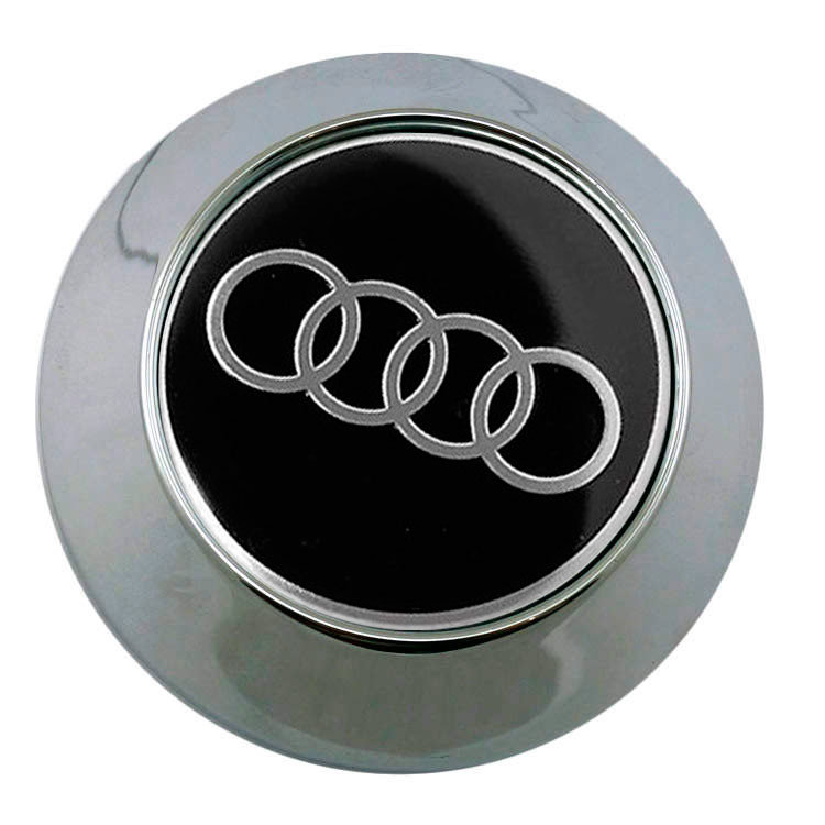 Колпачок на диски Audi  68/62/10 хром-черный конус