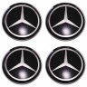 Mercedes 62/56/8  черный+хром комплект колпачков центрального отверстия