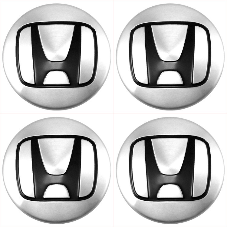 Наклейки на диски Honda с юбкой 60 мм серебристые