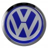 Заглушки для диска со стикером Volkswagen (64/60/6) хром/синий 