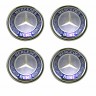 Колпачок на диск Mercedes Benz 59/50.5/9 хром с синим