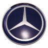 колпачок ступицы со стикером Mercedes (63/58/8) голубой+хром
