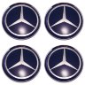 Mercedes (63/58/8) голубой+хром комплект колпачков центрального отверстия