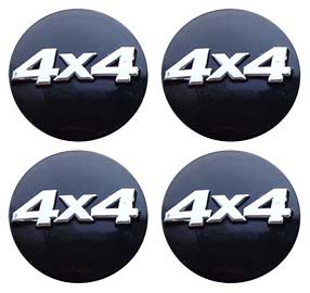 Наклейки на диски 4x4 3D пластик 60 мм black
