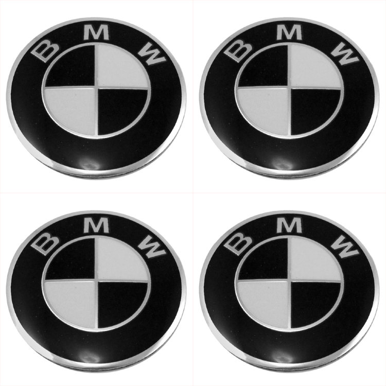 Наклейки на диски BMW 56 мм white black сфера 