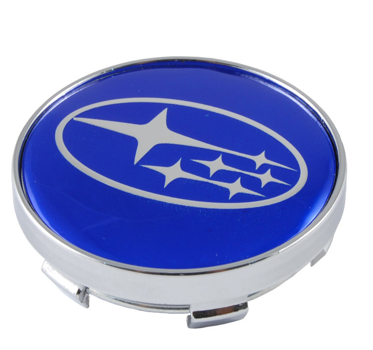 Колпачок на диски Subaru 60/56/9 синий-хром 