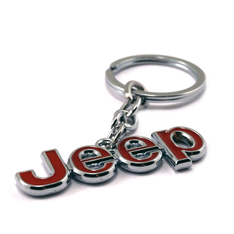 Jeep брелок автомобильный красный+хром