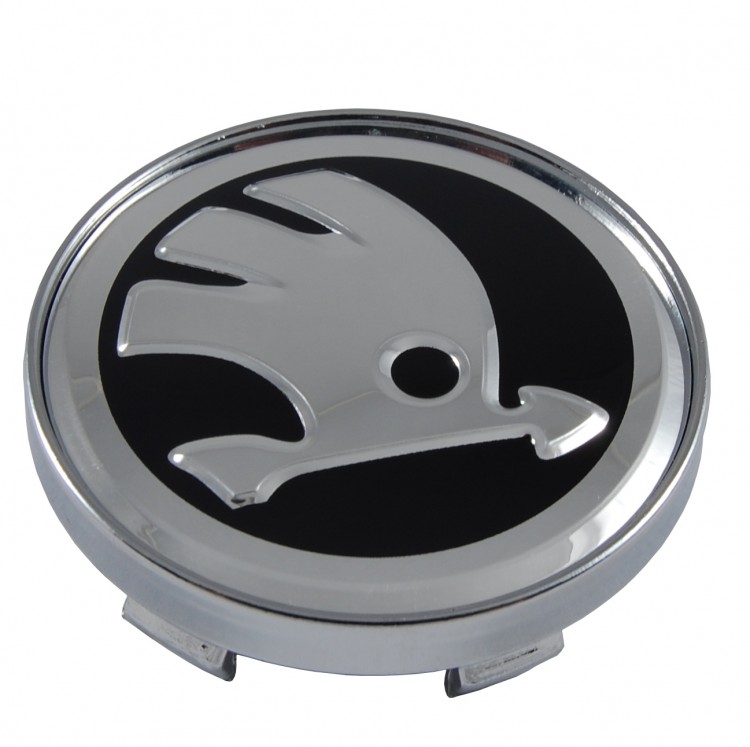 Колпачок на диски Skoda 61/56/10 4M0-601-170-JG3 черный-хром  