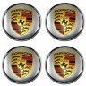 комплект колпачков центрального отверстия со стикером Porsche  (64/60/6) хром
