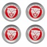 Колпачки на диски ВСМПО со стикером Jaguar 74/70/9 хром красный 
