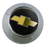 Колпачок на диски Chevrolet 68/62/10 конус хром с золотым лого  