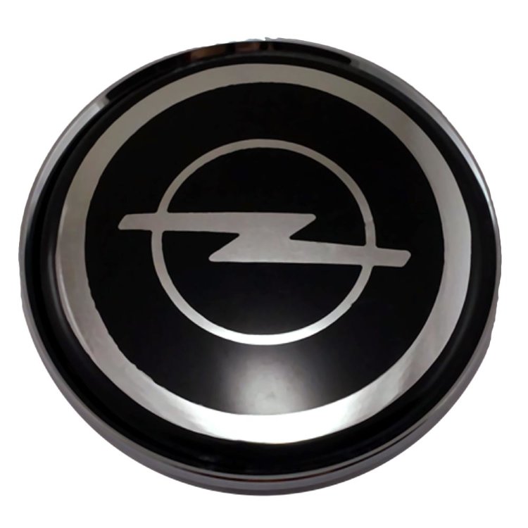 Колпачок ступицы со стикером Opel 63/58/8 черный+хром